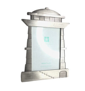 New Home Studio Shoreline Collection Lighthouse Photo Frame Silver Tone 3.5 X 5"